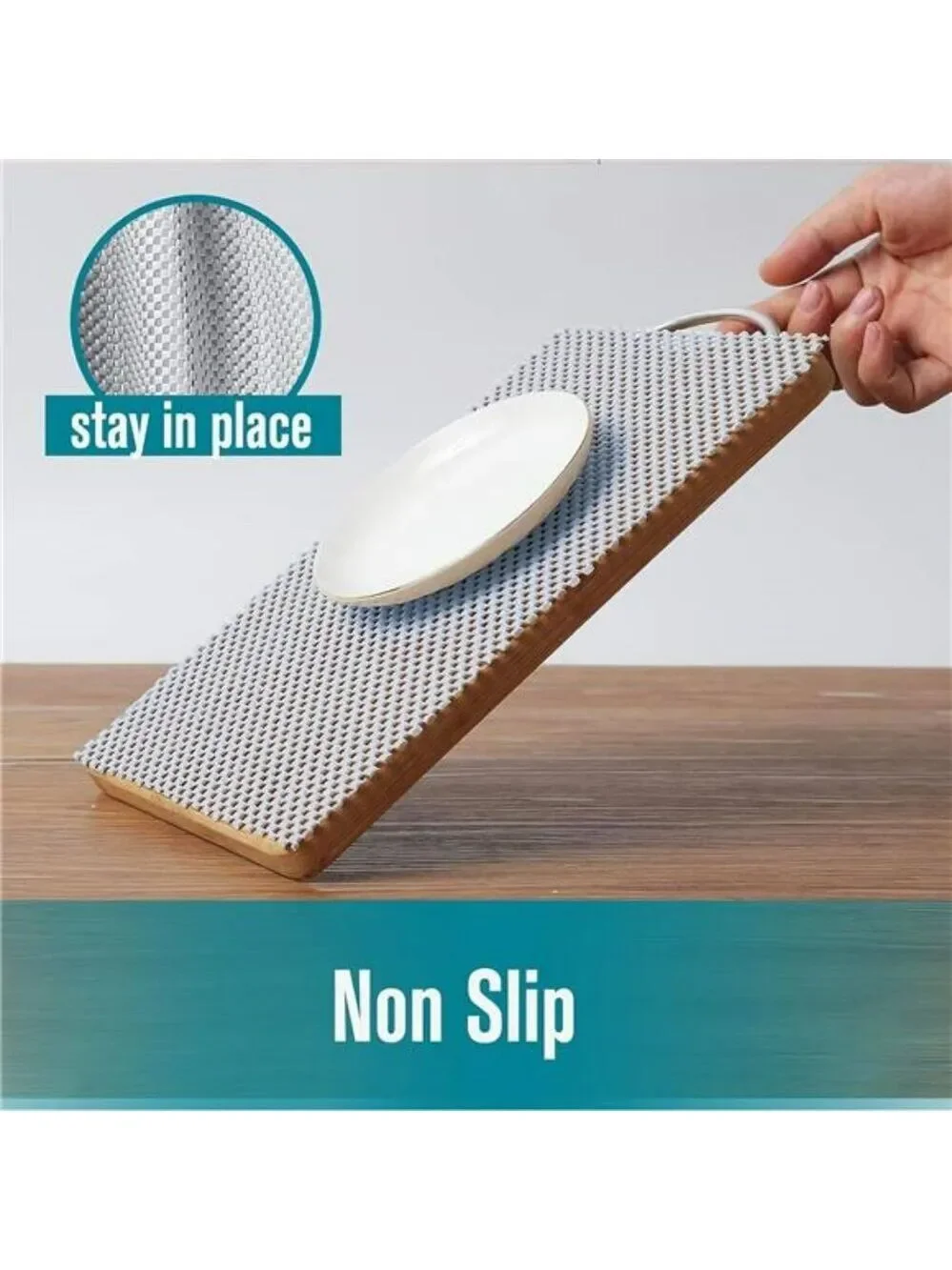 Non Slip Shelf Liner Drawer Cabinet Liner 12 x 20 Feet Kitchen Storage Gray